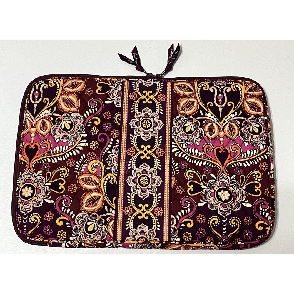 Vera Bradley Laptop Sleeve Purple Pink 17in X 12in